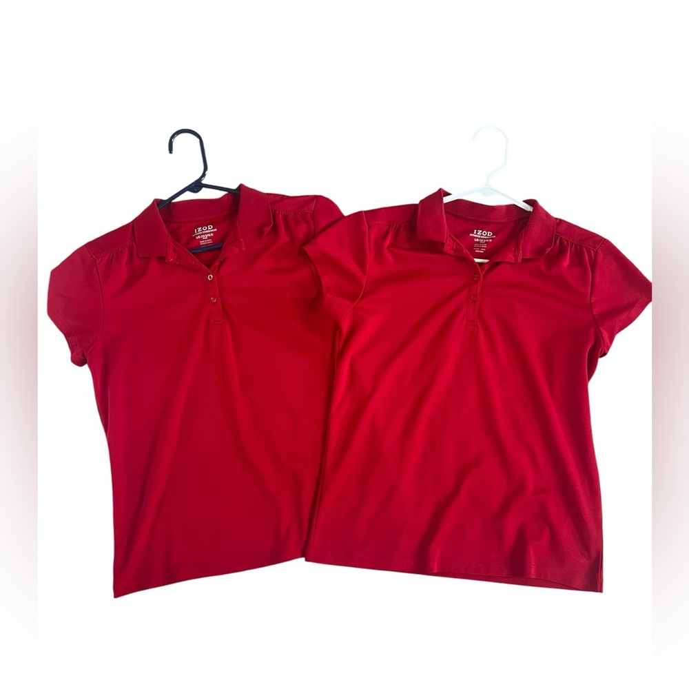 IZOD set of 2 Red Girls Polo uniform shirt